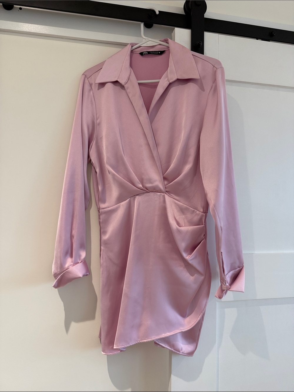 ZARA Light Pink Collared Top
